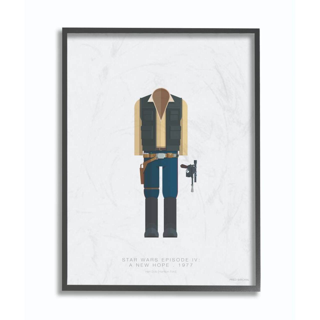 Stupell Industries Star Wars Han Solo Fashion Design Wall Accent with Black Frame